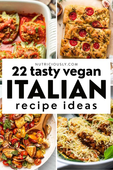 Plant Based Italian Recipes, Italian Recipes Vegetarian, Vegan Family Dinner, Stuffed Veggies, Vegetarian Italian Recipes, Vegan Dinner Party, Italian Dinners, Vegan Picnic, Vegan Italian Recipes