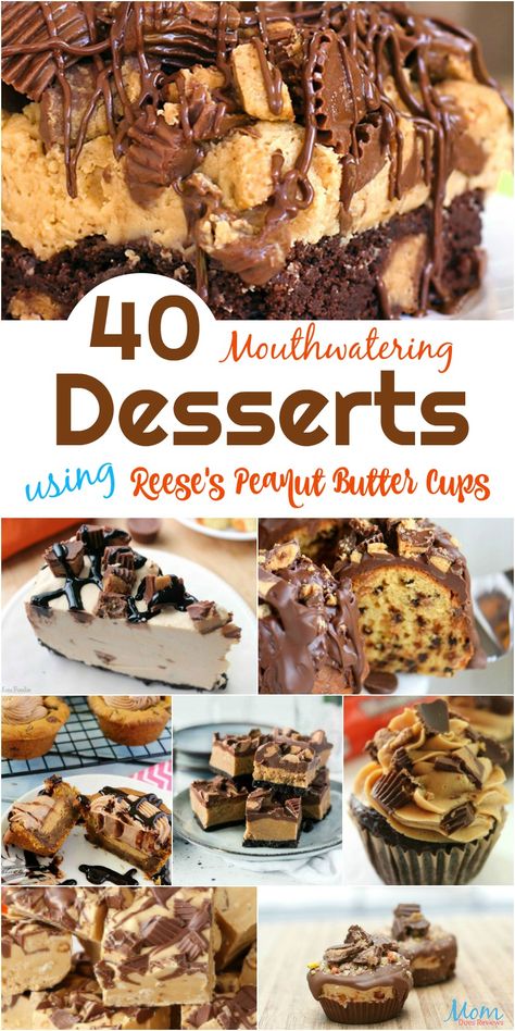 40 Mouthwatering Desserts using Reese's Peanut Butter Cups - Peanut Butter Cup Dessert Recipes, Desserts With Peanut Butter Cups, Recipes With Reese's Peanut Butter Cups, Desserts Made With Reeses Peanut Butter Cups, Reese’s Peanut Butter Desserts, Cake With Reeses Peanut Butter Cups, Deserts With Reeses Peanut Butter Cups, Reese Dessert Recipes, Reese’s Bars Recipe