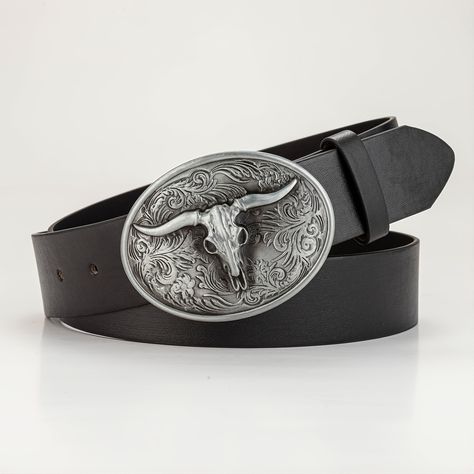 Faster shipping. Better service Belt With Big Buckle, Western Punk Outfits, Cowboy Belt Buckles Men, Black Belt Outfit, Cowboy Oc, Country Belt Buckles, Gucci Web Belt, Western Sheriff, Cowgirl Belt Buckles