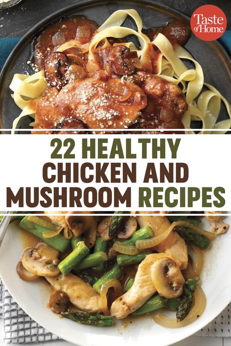 22 Healthy Chicken and Mushroom Recipes Mushroom Recipes Healthy, Low Fat Chicken, Chicken Mushroom Recipes, Recipe Using Chicken, Chicken And Mushroom, Mushroom Dish, Chicken Healthy, Mushroom Chicken, Minced Meat