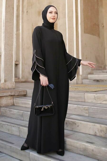 Black Abaya Designs Dubai Style, Black Abaya Designs Simple, Abaya Fashion Black, Abaya Modern Style, New Abaya Style, Burqa Design, Abaya Designs Dubai, Latest Abaya Designs, Burqa Designs