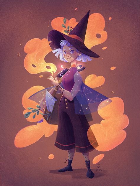 Witch Drawing, Autumn Witch, Teen Witch, Witch Characters, Autumn Illustration, Halloween Illustration, Witch Art, Character Design Animation, A Witch