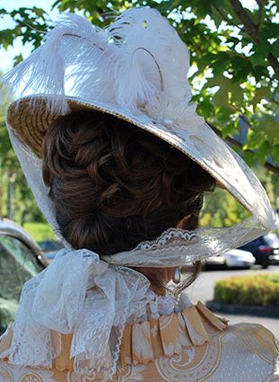 Starlight Masquerade Ivory Bergere Hat Woman Top Hat Lace Mask, Vintage White Hat Headpiece, 18th Century Bergere Hat, Luxury Vintage Headpiece Hat, Luxury Vintage Hats With Feathers, Handmade Costumes, Ostrich Feathers, Mad Hatter, Hat Making