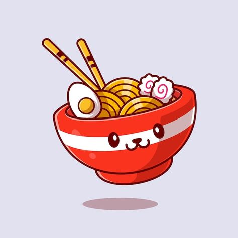 Cute ramen noodle cartoon icon illustrat... | Premium Vector #Freepik #vector #ramen-noodles #ramen #noodle-bowl #noodle Ramen Noodles Drawing, Noodles Drawing, Ramen Drawing, Noodle Doodle, Cute Cartoon Food, Griffonnages Kawaii, Cute Food Drawings, Vector Icons Illustration, Ramen Noodle