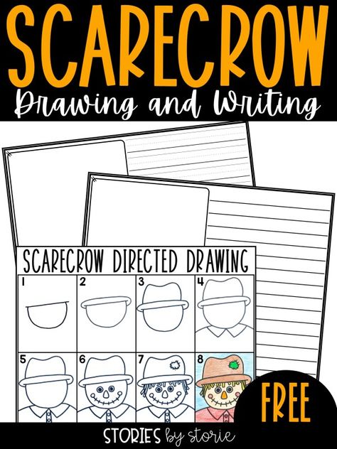 After reading a few scarecrow books, students can draw their own scarecrow using this drawing guide. Students can also retell their favorite scarecrow book, write an original scarecrow story, create a scarecrow poem, or more! Directed Drawing Scarecrow, Scarecrow Activities For Kindergarten, Scarecrow Activities For Kids, Scarecrow Activities, Scarecrow Drawing, Directed Drawing Kindergarten, Directed Drawing, Fall Kindergarten, Special Prayers