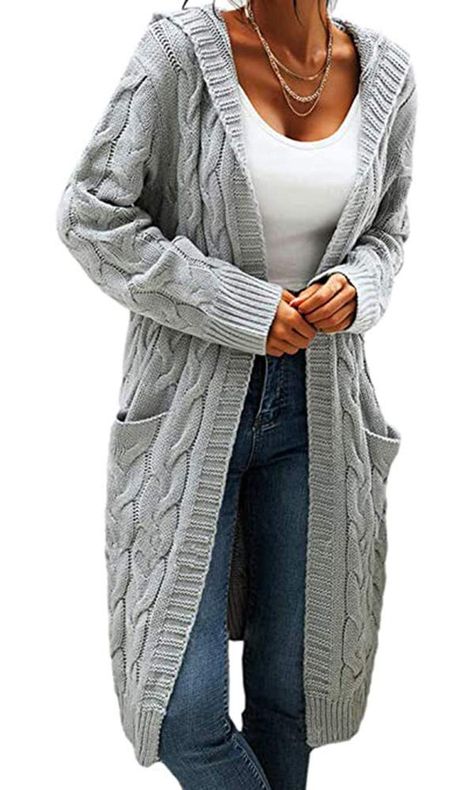 PRICES MAY VARY. Material:100% Acrylic (Lightweight, soft, comfortable and warm) Size:you can choose the cardigan according normal size,our size are US standard size. Features:Long Sleeve Solid Color Cardigan Sweaters For Women,Two Side Pockets,Soft Chunky Knit Cardigan,Hooded Sweater Coat,Soft Boyfriend Cardigan,Casual Loose Fit Knit Sweater Coat. Occasion:Pair with jeans, leggings, t-shirt or tank tops under, suit for casual daily, school, work, shopping, long cardigans for women lightweight,T Hooded Sweater Coat, Long Sweater Coat, Knit Sweater Coat, Hooded Cardigan Sweater, Gilet Long, Cardigan Sweaters, Solid Sweaters, Chunky Knit Cardigan, Cardigan Long