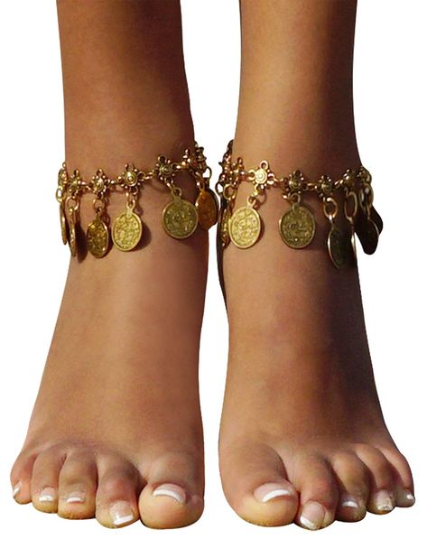 Bienvenu Vintage Coin Ankle Bracelet Tassel Gypsy Festival Beach Bohemian Anklet, Gold Carnival Trinidad, Coin Anklet, Cute Anklets, Anklet Gold, Beach Bohemian, Foot Bracelet, Face Jewels, Beach Anklets, Women Anklets