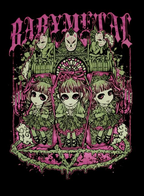 Official Babymetal Clothing | BABYMETAL Wiki | Fandom Japanese Poster Design, Free T Shirt Design, Roblox T Shirts, Emo Y2k, Roblox T-shirt, Roblox Shirt, Japanese Poster, Free Tshirt, Graphic Design Fun