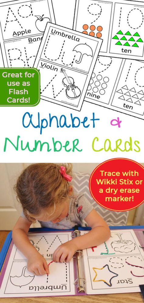 This pack of Alphabet & Number Cards is great for tracing, flash cards, 1 to 1 correspondence, counting, shape recognition, number and letter identification and so much more! Laminate them for easy re-usability and tracing with Wikki Stix or a dry erase marker. This is a wonderful resource for homeschooling in a fun and exciting way! Wiki Stix Ideas, Wikki Stix Ideas, Young Toddler Activities, Wiggle Worm, Teaching Letter Sounds, Letter Recognition Games, Table Activities, Homeschool Hacks, Letter Crafts