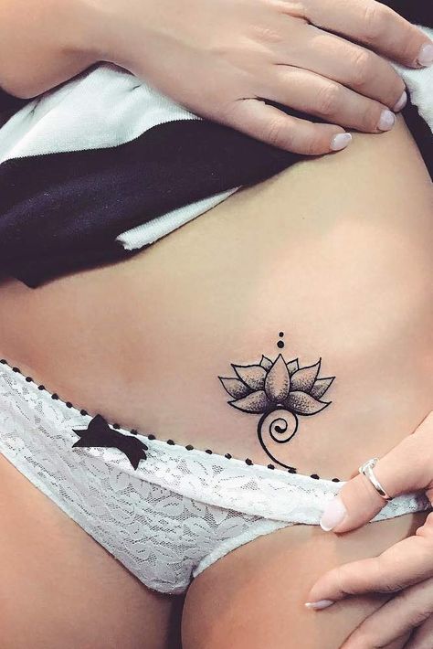 Lotus Flower Tattoo Lower Stomach, Lotus Flower Tattoo On Stomach, Hip Lotus Tattoo, Lotus Flower Hip Tattoos Women, Lotus Flower Tattoo On Hip, Lotus Tat, December Tattoo, Lotus Flower Tattoo Ideas, Simple Lotus Flower Tattoo