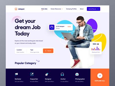 Job Finding, Job Website, Desain Ui, Directory Design, Professional Website Design, Agency Website, Website Design Layout, Job Portal, Design Jobs