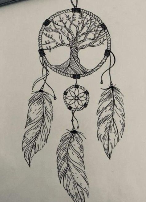 Atrapasueños Tattoo, Dream Catcher Drawing, 50 Tattoo, Dream Catcher Tattoo Design, Jewel Tattoo, Armband Tattoos, Quality Tattoo, Dream Catcher Tattoo, Thigh Tattoos