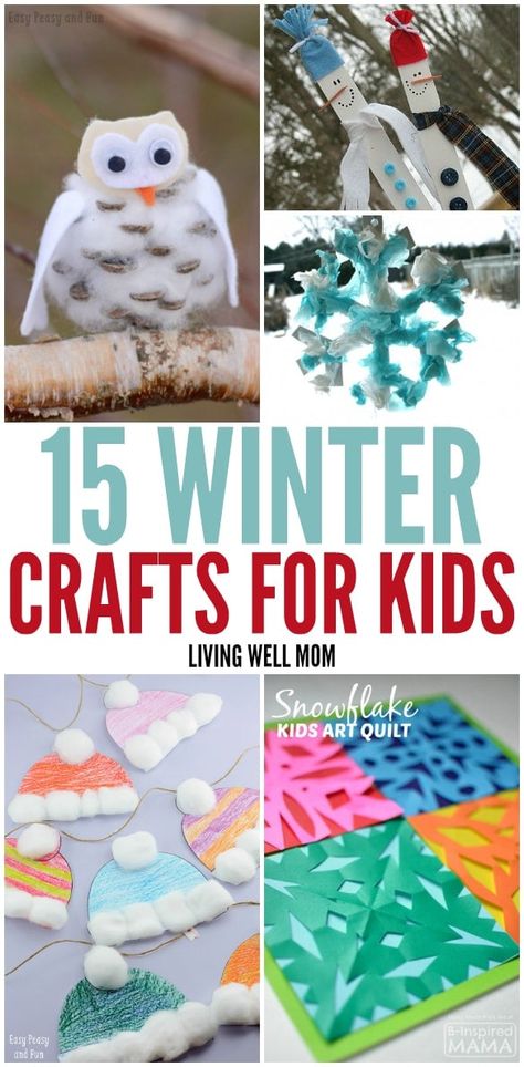 15 Fun Winter Crafts for Kids - From simple free printable games to fun pin the tail on the snowman and adorable crafty owls, there's activities for preschoolers all the way up to older kids with this fun list! Winter Crafts Diy, Winter Kids Crafts, Kids Winter Crafts, Winter Craft Ideas, Easy Winter Crafts, Fun Winter Crafts, Winter Diy Crafts, January Crafts, Fun List