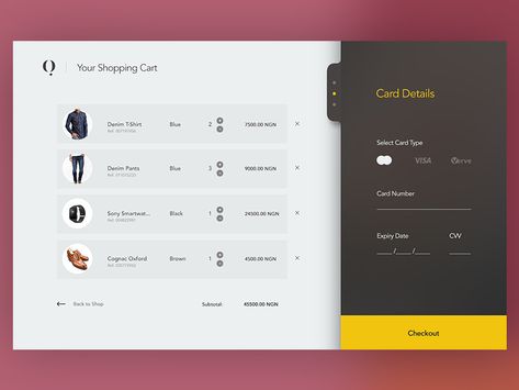 Simple Shopping Cart with Checkout pane Checkout Ui, Shopping Cart Design, Checkout Design, Instructions Design, Design Sites, Pos Design, Cart Design, Android Design, Desktop Design