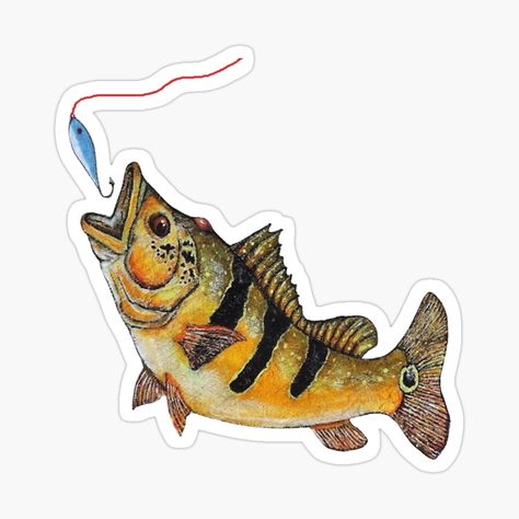 Bass With Stickers, Bass Sticker, Fishing Stickers, Bass Fishing Decals Stickers, Fishing Sinkers, Birthday Gifts For Boyfriend Diy, Fishing Party, Boyfriend Diy, Dad Gifts