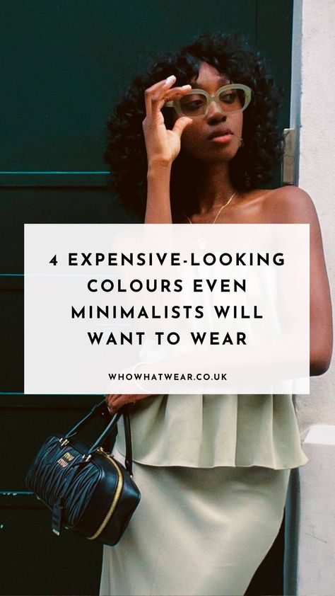 For minimalists, adding colour to your wardrobe can be a daunting task. But I've tracked down four expensive-looking shades you'll want to to wear. Colourful Minimalist Fashion, Minimalist Summer Dress, Colorful Minimalist Fashion, Holiday Capsule Wardrobe, How To Look Expensive, Sage Green Dress, Minimalist Summer, Blogger Inspiration, Color Combinations For Clothes