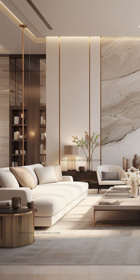 The spacious living room's luxurious feel is enhanced by light-colored furniture and soft decorations. Dubai Home Interior, Elegant Living Room Decor Luxury Modern, Dubai Residence, Men Majlis, Colored Furniture, Girly Apartment Decor, Modern Minimalist Home, Room Decor Aesthetic, Interior Design Per La Casa