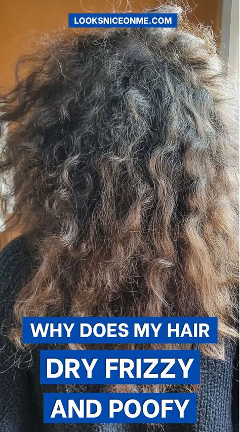 If your hair dries frizzy, it might be due to a lack of moisture or the wrong products. Find out the causes and how to fix frizzy hair for smooth, healthy strands. How To Style Dry Frizzy Hair, Easy Updo For Frizzy Hair, Best Frizzy Hair Products, How To Tame Frizzy Curly Hair, Hair Styles For Damaged Hair, Hairstyles For Frizzy Hair Quick, Frizzy Poofy Hair, How To Fix Frizzy Hair, Hairstyles For Puffy Frizzy Hair