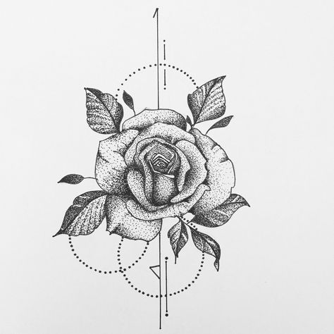 Rose Stipple Tattoo, Stippling Tattoo Flower, Stippling Flower Tattoo, Stippling Tattoo Design, Rose Pointillism, Pointilism Tattoos, Stipple Tattoo, Stippling Tattoo, Pointillism Tattoo