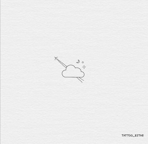 Mr Blue Sky Tattoo, Cloud Tattoo Aesthetic, Fine Line Sky Tattoo, Cloud Line Tattoo, Minimalist Cloud Tattoo, Asthetic Tattoos Woman, Sky Tattoos For Women, Sky Is The Limit Tattoo, Lost Tattoo