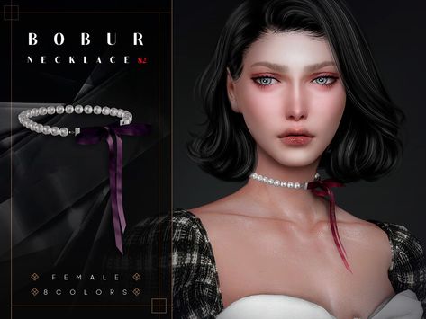 The Sims Resource - Pearl Choker bow Necklace Sims 4 Cc Choker, Ts4 Choker Cc, Sims 4 Bow Necklace, Pearl Necklace Sims 4 Cc, Sims 4 Goth Necklace, Sims 4 Guide, Diamond Statement Necklace, Mod Hair, Diamond Bar Necklace