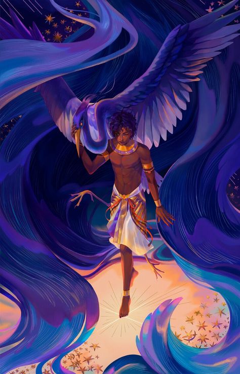 The Art Showcase, Egypt Concept Art, Anime Egyptian, Art Showcase, Egyptian Mythology, Mythology Art, God Art, Arte Fantasy, Egyptian Art