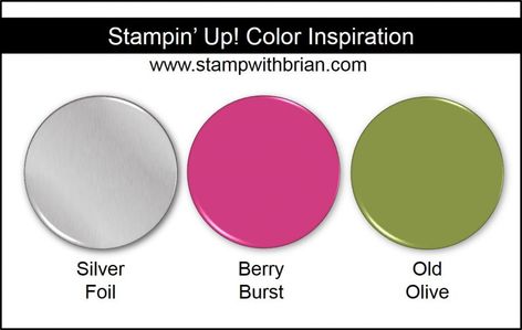 Stampin' Up! Color Inspiration: Silver Foil, Berry Burst, Old Olive Designer Series Paper, Beautiful Color Combinations, Paper Pumpkin, Stamping Up, Soft Colors, Pool Party, One Color, Color Combos, Color Inspiration