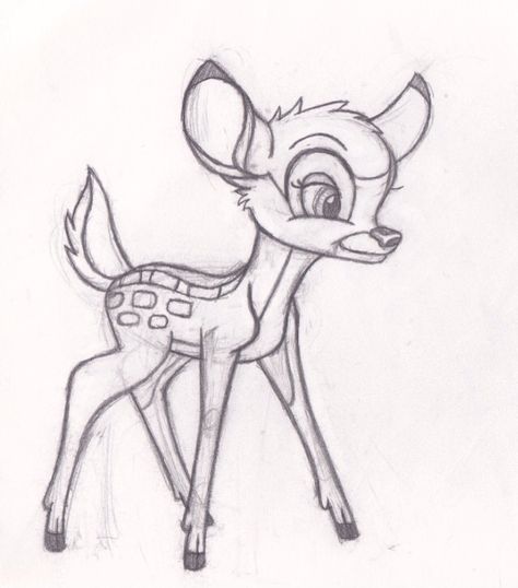 Bambi Sketch, Disney Characters Easy, Disney Character Sketches, Disney Character Drawings, Easy Disney Drawings, Disney Character Drawing, Tumblr Drawings, Bambi Disney, Drawing Hands