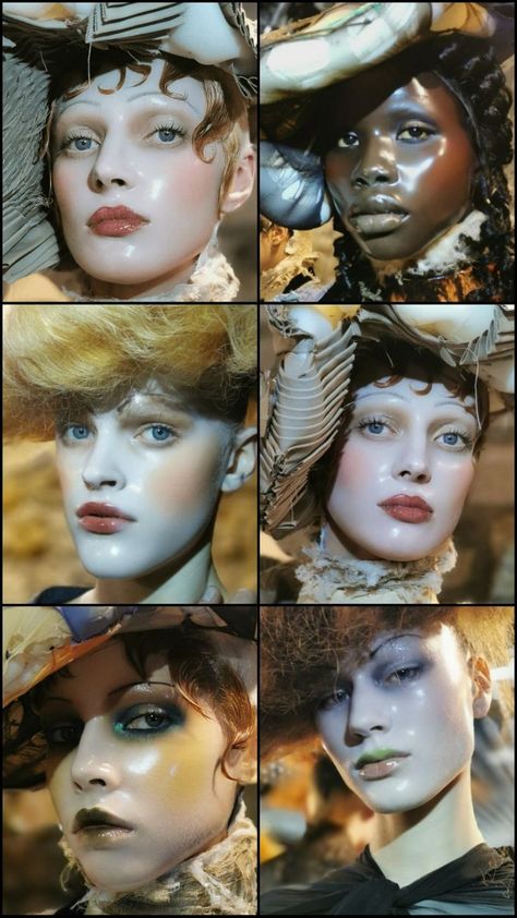 Pat Mcgrath Doll Makeup, Pat Mcgrath Maison Margiela, Pat Mcgrath Maison Margiela 2024, Maison Margiela Makeup, Margiela Makeup, Maison Margiela Runway, Makeup Looks Editorial, Porcelain Makeup, Pat Mcgrath Makeup