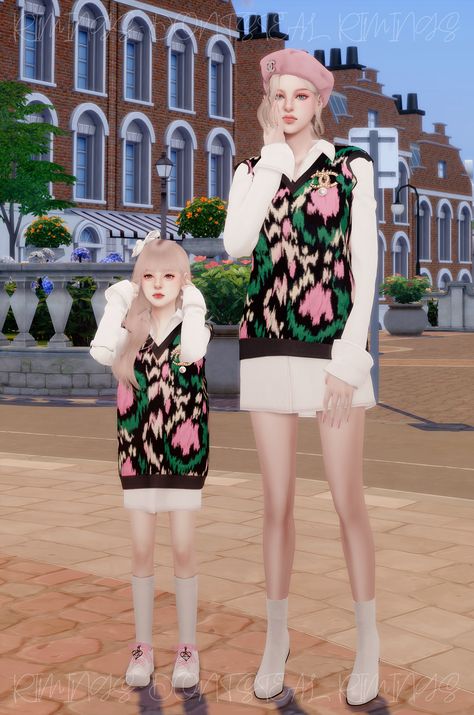 [RIMINGS] Mom & Daughter Couple look | RIMINGS on Patreon Mom Daughter Outfits, Sims 4 Family, Sims 4 Cc Kids Clothing, Sims 4 Children, Normal Map, Sims Four, Sims4 Clothes, Sims 4 Collections, Sims Hair