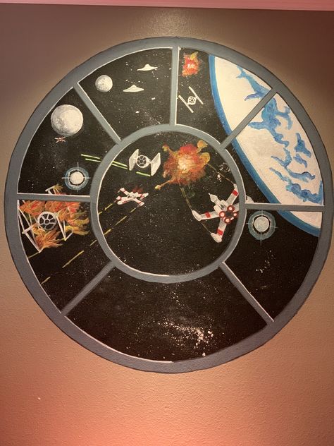 Star Wars Mural Diy, Star Wars Wall Mural Diy, Star Wars Mural Bedroom, Star Wars Wall Painting, Star Wars Mural, Star Wars Office, Star Wars Bathroom, Boy Room Wall Decor, 2024 Bedroom