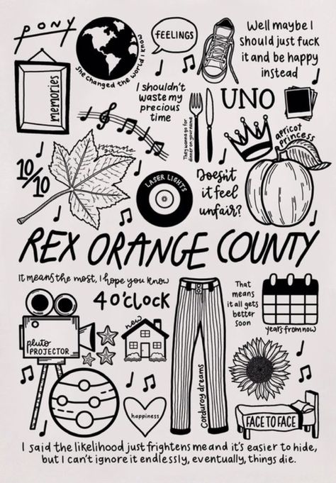 Rex Orange County, Rex Orange, Trendy Music, Orange Country, Bedroom Wall Collage, Arte Van Gogh, Dorm Posters, Sketchbook Art Journal, Picture Collage Wall