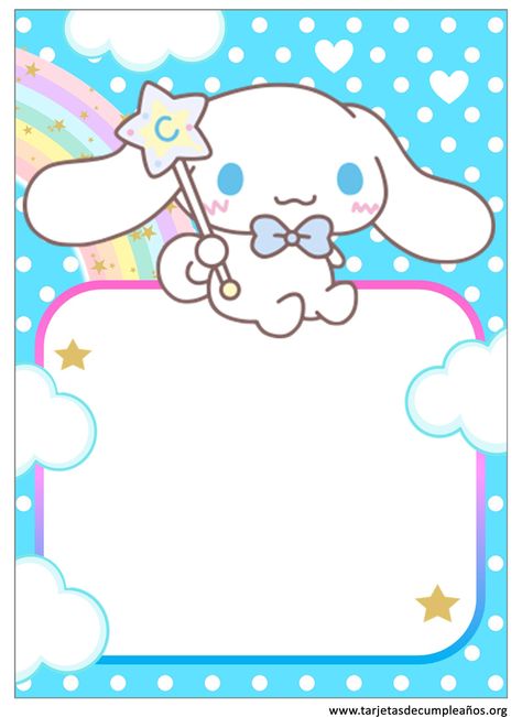 Cinnamoroll Name Tag Template, Cinnamoroll Frame, Cinnamonroll Hello Kitty, Sanrio Stickers, Name Tag Templates, Sticker Organization, Hello Kitty Birthday, Stationery Organization, 9th Birthday