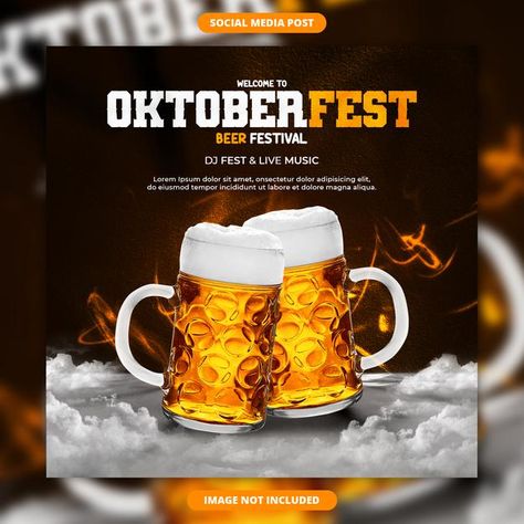 Social media banner and post design for ... | Premium Psd #Freepik #psd #background #banner #hand #social-media Beer Social Media Design, Beer Social Media Post, Beer Poster Design, Beer Club, Logo Design Health, Oktoberfest Beer, About Social Media, Beer Poster, Psd Background