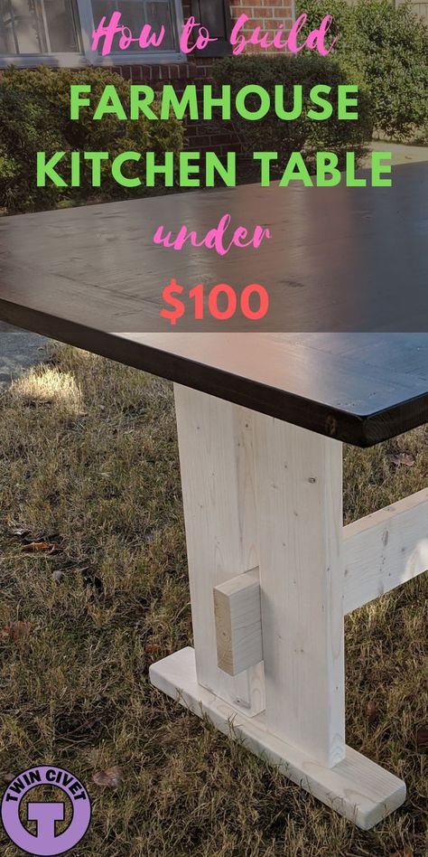 My family of 5 spends a LOT of time around the kitchen table. 🤗 Making plans for a farmhouse kitchen table for this special space in our home and building that table had been on my to do list for a long time. I finally got time to do it. This post describes what I did. The table I made comfortably accommodates 6, is rustic looking, and is inexpensive. If you’re looking for instructions on how to build a farmhouse kitchen table, I hope this post inspires and empowers you! 👍 Dyi Kitchen Table, Diy Farmhouse Kitchen Table, Kitchen Table For 6, Homemade Kitchen Tables, Trestle Table Plans, Farmhouse Kitchen Table Diy, Diy Farmhouse Kitchen, Build A Farmhouse, Diy Farmhouse Table Plans