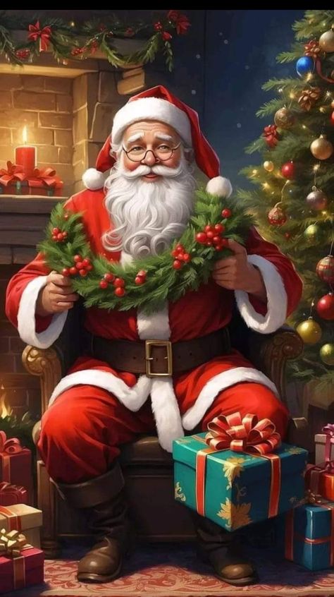 Santa Clos, Santa Images, Santa Claus Images, Merry Christmas Pictures, Santa Art, Christmas Scenery, Cosy Christmas, Festive Holiday Decor, Married Christmas