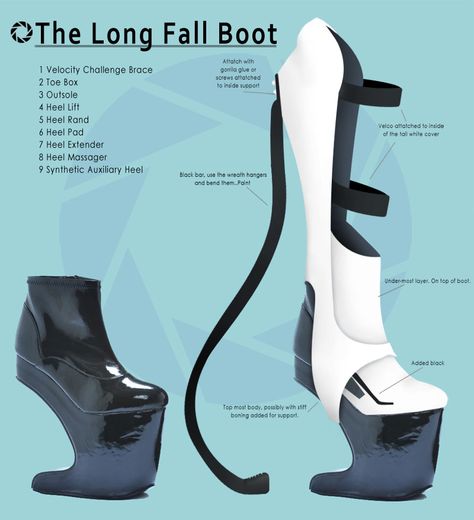 Awesome. Long Fall Boots, Portal Cosplay, Aperture Science, Portal 2, Fall Boots, Cyberpunk Fashion, Cosplay Tutorial, Hero Costumes, Futuristic Fashion