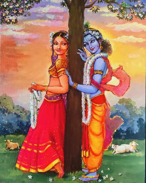 Art: Arpita Dasgupta on twitter Meera Bai Paintings, Radha Krishna Aesthetic, Krishna Aesthetic, Meera Bai, Prabhas Pics, Radhe Shyam, Hanuman Pics, Little Krishna, Lord Ganesha Paintings