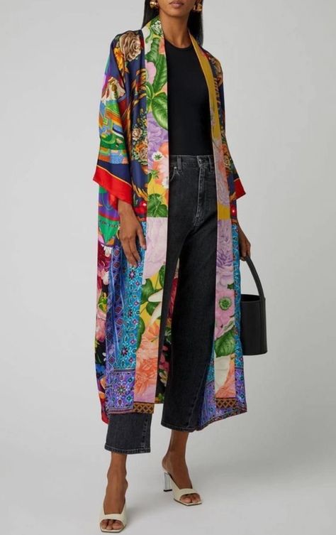 Patchwork Kimono, Ethno Style, Kimono Outfit, Mode Kimono, Abaya Fashion, Mode Vintage, Kimono Fashion, Outfits Casuales, Daily Fashion