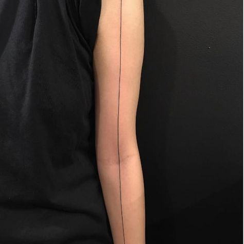 The Skill of the Single Black Line Tattoo | Tattoodo Line Tattoo Meaning, Straight Line Tattoo, Simple Line Tattoo, Black Line Tattoo, Single Line Tattoo, Magic Tattoo, C Tattoo, Medusa Tattoo, Piercing Studio