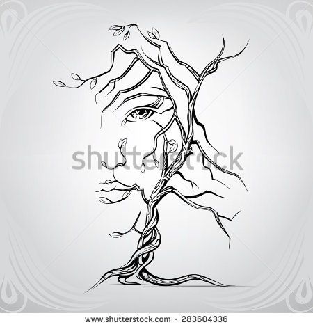 Woman's face in the form of a tree Tree Silhouette Tattoo, Silhouette Tattoos, Tree Woman, Wood Burning Patterns, Desenho Tattoo, Wood Burning Art, Tree Silhouette, Tree Tattoo, Pyrography