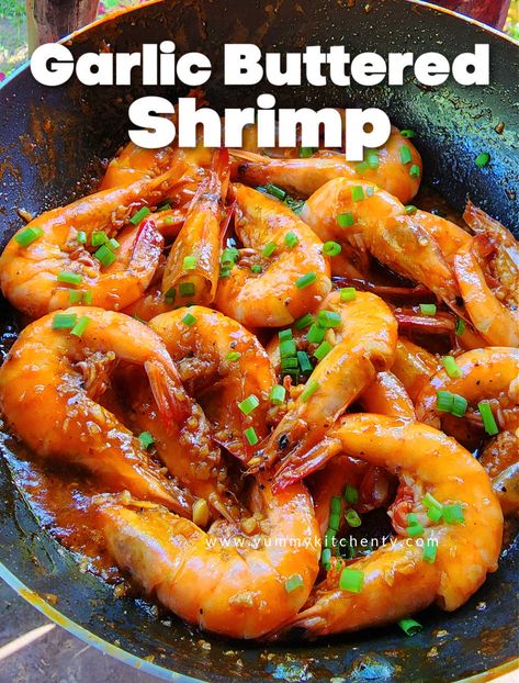 Garlic Buttered Shrimp with Sprite - Yummy Kitchen Buttered Shrimp Recipe Garlic Filipino, Garlic Buttered Shrimp, Butter Tomato Sauce, Sprite Recipe, Buttered Shrimp, Butter Garlic Shrimp, How To Cook Garlic, Buttered Shrimp Recipe, Yummy Kitchen