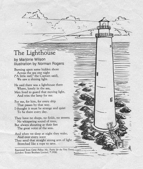 The Lighthouse by Marjorie Wilson. Cozy Poetry, Lighthouse Keeper Aesthetic, Lighthouse Poem, Lighthouse Core, Lighthouse Aesthetic, Lighthouse Quotes, Swimming Cats, Minecraft Rp, Lake Lighthouse