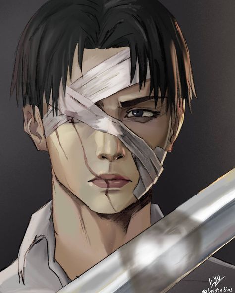 Lyu- Art on Instagram: “Anime-only #AoT fans, y'all aint ready😗 *Peep the little Zeke in the swirds reflection* #SnK #Levi #ackerman #leviackerman #aotfabart…” Levi Ackerman Scar Face, Eren Reference, Levi Scar, Levi Reference, Levi Ackermann, Levi And Erwin, Captain Levi, Titans Anime, Attack On Titan Fanart