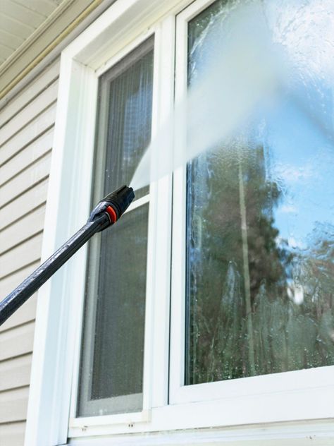 How to Clean Exterior Windows | Elleisha's Property Services Clean Outdoor Windows, Deck Cleaning, Window Cleaning Services, Pressure Washing Services, House Wash, Power Washing, Outdoor Cleaning, Building Maintenance, Roof Cleaning