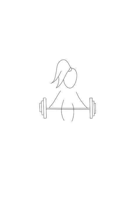 Tiny Gym Tattoos, Crossfit Tattoo Women, Gym Related Tattoos, Barbell Tattoo Ideas For Women, Gym Tattoo Ideas For Women, Gym Tattoos Women, Gym Line Art, Weightlifting Tattoo, Gym Tattoo Ideas