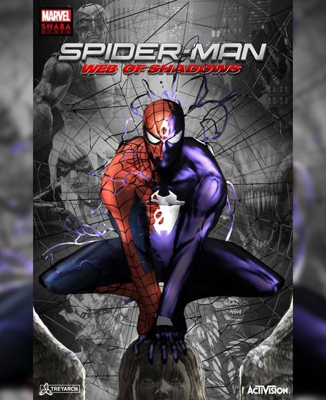 Best Marvel Villains, Web Of Shadows, Spider Man 2 Game, Symbiote Suit, Spiderman Classic, Symbiote Spider Man, Spiderman Painting, Spiderman Man, Spiderman Images