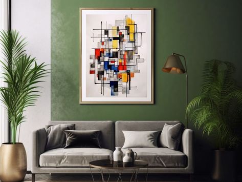 In stock. Going soon. PRINTABLE Bold Color Wall Art, Cubism Inspired Art, Statement Piece, A Bold And Striking Art Piece, Cubist Portrait, Digital Download only at $5.50.. #DigitalDownload #GeometricArt #CubismInspired #StatementPiece #AbstractArt #BoldColorArt #BoldAndStriking #CubistPortrait #PrintableWallArt #ModernArt Piet Mondrian Artwork, Piet Mondrian Painting, Cubist Portraits, Printable Wall Art Living Room, Mondrian Art, Piet Mondrian, Abstract Poster, Geometric Wall, Cubism