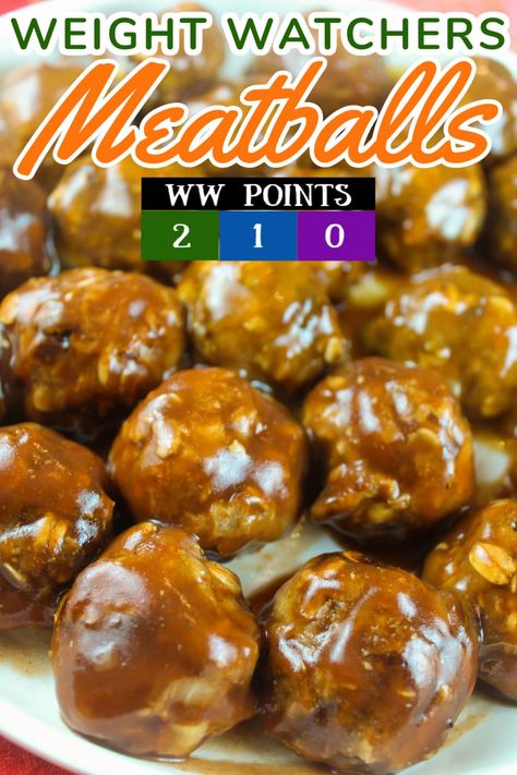 Weight Watchers Meatball Recipe, Weight Watchers Meatballs, Turkey Meatballs Crockpot, Homemade Turkey Meatballs, Ground Chicken Meatballs, Ground Turkey Meatballs, Meatball Recipes Crockpot, Weight Watchers Meal Plans, Bbq Meatballs