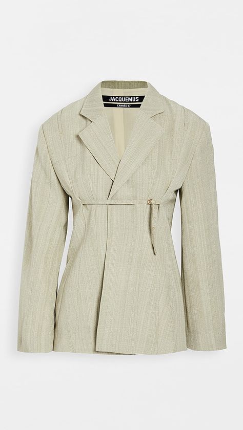 Sage Blazer, Jacquemus Blazer, Confident Woman, Hooded Coat, Favorite Dress, Who What Wear, Net A Porter, White Tops, Fashion Item